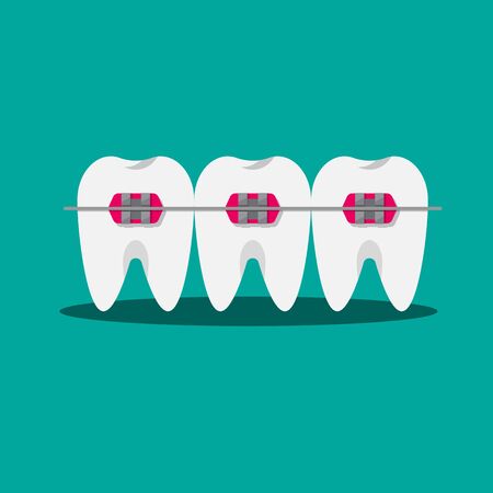 Braces teeth vector icon.のイラスト素材