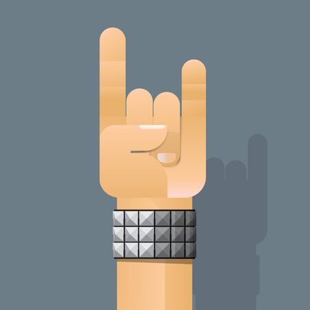 Hand making a rock sign vector illustration.のイラスト素材