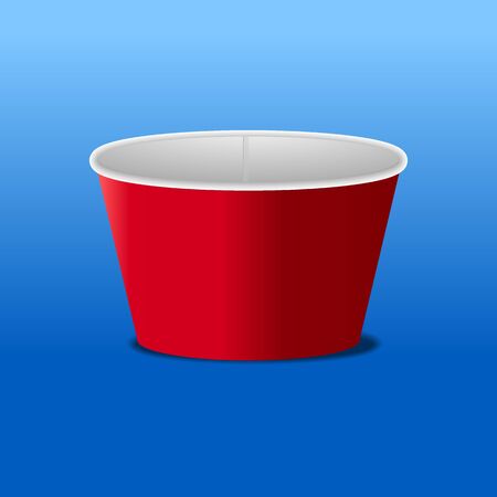Red paper bowl vector illutration.のイラスト素材