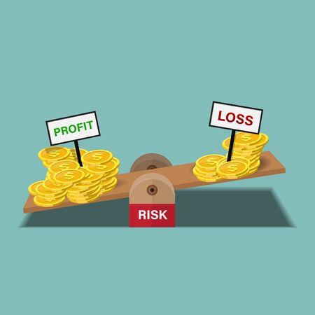 Balancing profit and cost vector illustration.のイラスト素材
