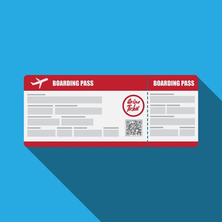 Boarding pass ticket flat icon.のイラスト素材