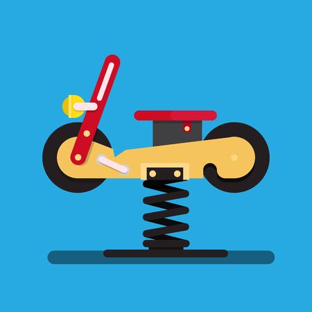 Playground spring rider vector flat design.のイラスト素材