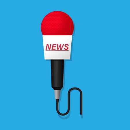 Microphone news vector illustration.Symbol breaking news.のイラスト素材
