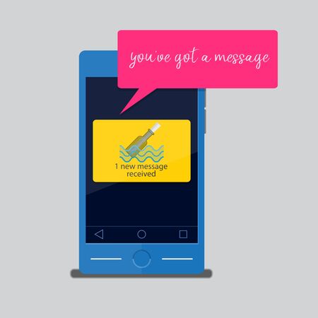You've got a message.Smartphone receive text message.のイラスト素材