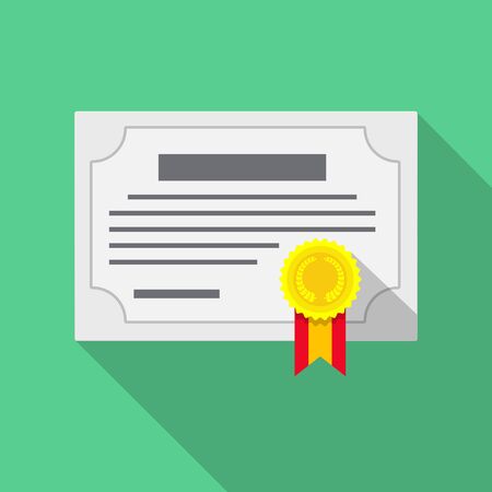 certificate icon vector flat design.のイラスト素材