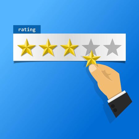 hand giving five star rating.のイラスト素材