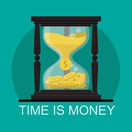 time is money concept,financial investments,money growthのイラスト素材