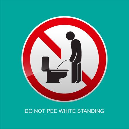 Don't pee while standing sign vector illustration.のイラスト素材