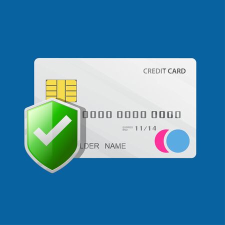 Vector credit card protection concept icon.のイラスト素材
