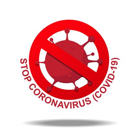 Stop coronavirus(COVID-19) sign vector illustration.のイラスト素材