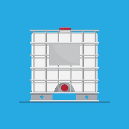 Plastic water tank vector flat design,isolated on background.のイラスト素材