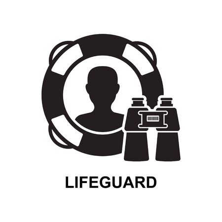 Lifeguard icon isolated on white background vector illustration.のイラスト素材