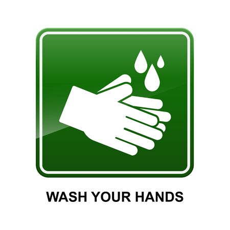 Wash your hands sign isolated on white background vector illustration.のイラスト素材