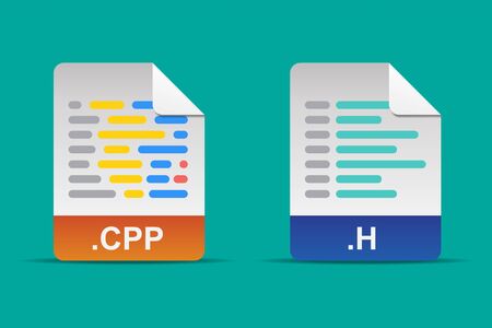 Cpp file and h file icon vector illustration.のイラスト素材