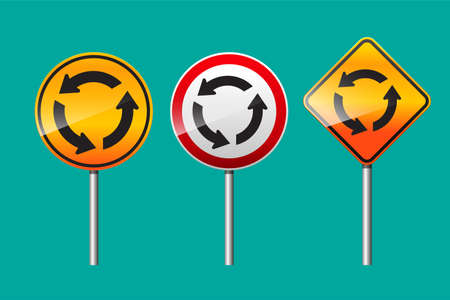 Roundabout sign sign isolated on background vector illustration.のイラスト素材