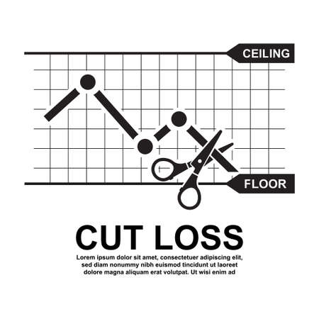 Cut loss icon isolated on white background vector illustration.のイラスト素材