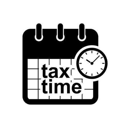 Tax time icon isolated on white background vector illustration.のイラスト素材