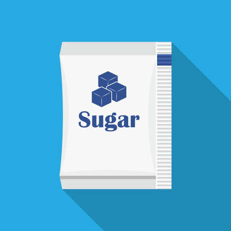 Sugar package icon vector flat design isolated on background.のイラスト素材