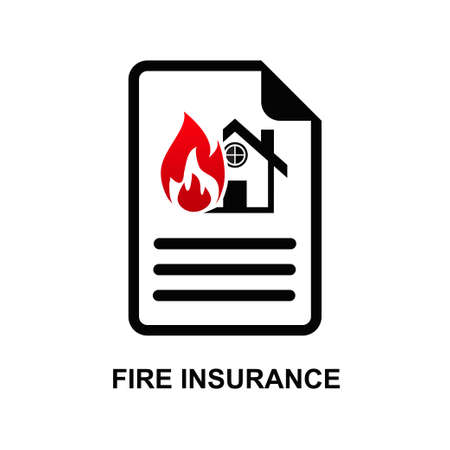 Fire insurance icon isolated on white background vector illustration.のイラスト素材