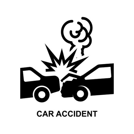 Car accident icon isolated on white background vector illustration.のイラスト素材