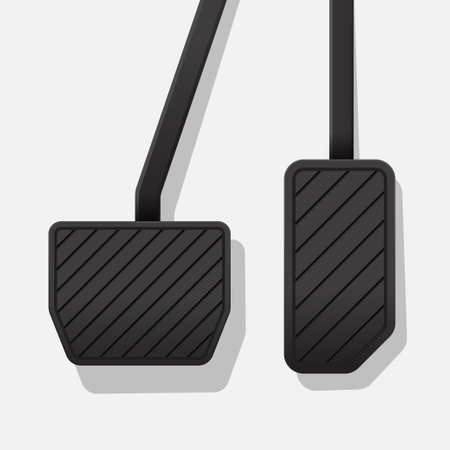 Brake and accelerator pedal of automatic transmission car isolated on white background.のイラスト素材