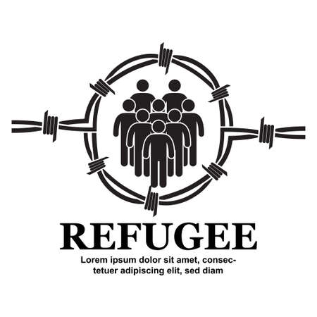 Refugee icon symbol isolated on white background vector illustration.のイラスト素材