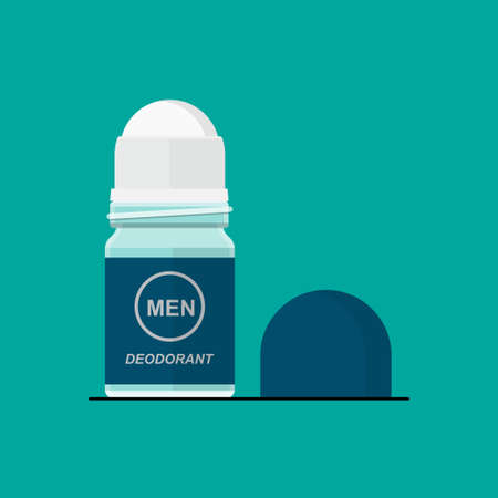 Roll-on deodorant vector flat design isolated on background.のイラスト素材