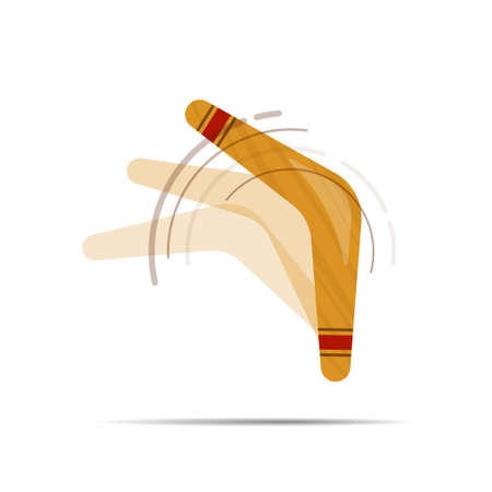 wooden boomerang icon vector illustration.のイラスト素材
