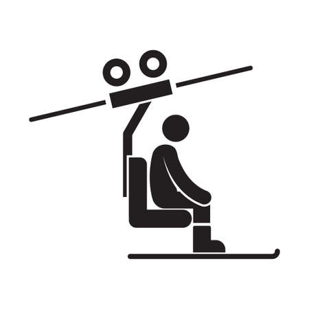 Ski lift icon isolated on white background vector illustration.のイラスト素材