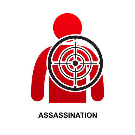 Assassination icon isolated on white background vector illustration.のイラスト素材