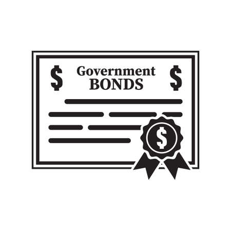 Government bonds icon isolated on white background vector illustration.のイラスト素材
