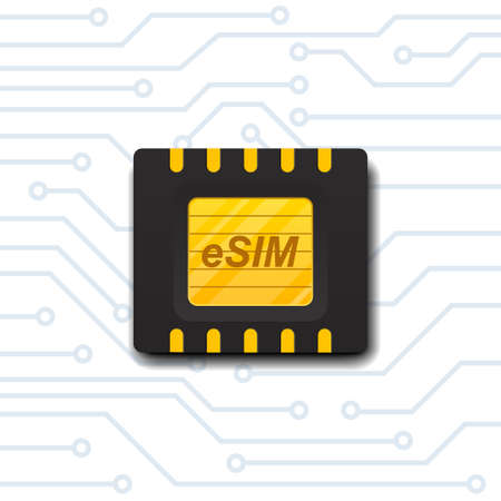 eSIM embedded sim card icon isolated on background vector illustration.のイラスト素材