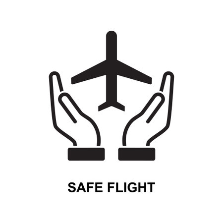Safe flight icon isolated on white background vector illustration.のイラスト素材