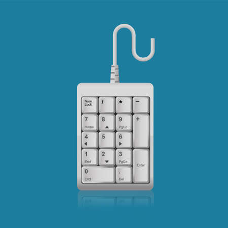 Numeric keyboard keys isolated on background vector illustration.のイラスト素材