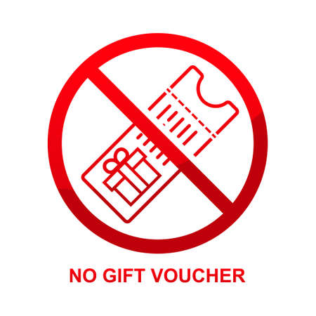 No gift voucher sign isolated on white background vector illustration.のイラスト素材