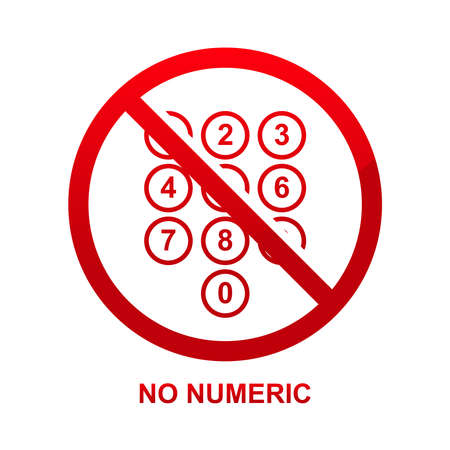 No numeric sign isolated on white background vector illustrationのイラスト素材