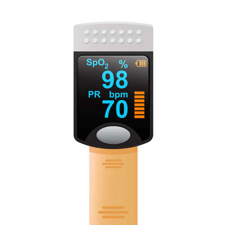 fingertip pulse oximeter isolated on white background vector illustration.