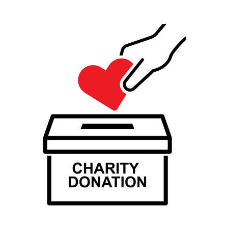 charity donation icon isolated on white background vector illustration.のイラスト素材