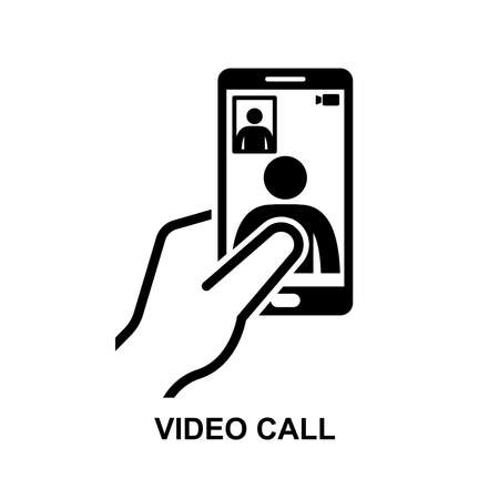 Video call icon isolated  on white background vector illustration.のイラスト素材