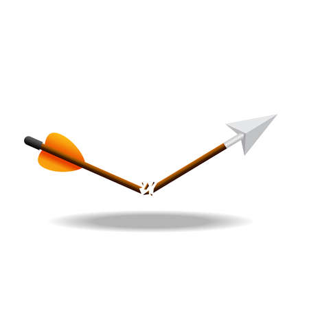 Broken arrow icon isolated on white background vector illustration.のイラスト素材