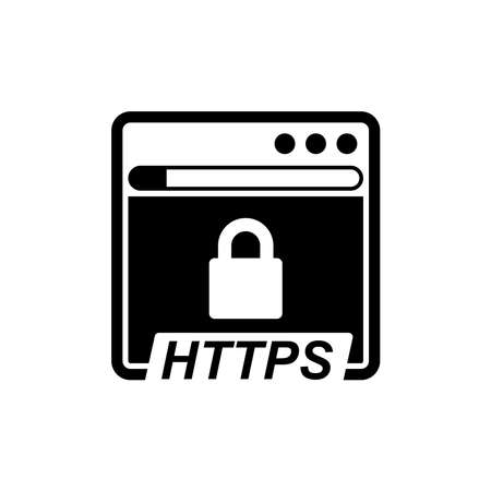 Https icon, Data protection and internet security concept isolated on white background vector illustration.のイラスト素材
