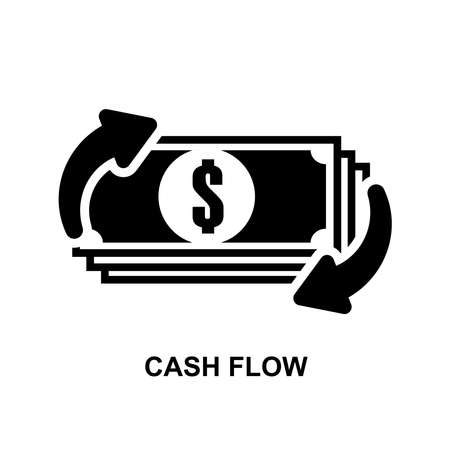 Cash flow icon isolated on white background vector illustration.のイラスト素材