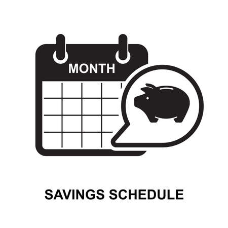 Saving schedule icon. Saving concept isolated on white background vector illustration.のイラスト素材