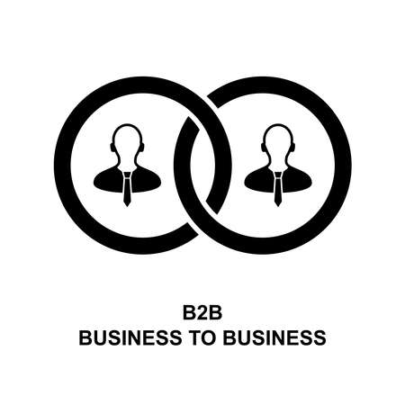 B2B icon. Business to Business icon isolated on white background vector illustration.のイラスト素材
