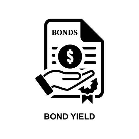 Bond yield icon isolated on white background vector illustration.のイラスト素材