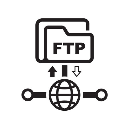 FTP folder icon isolated on white background vector illustration.のイラスト素材