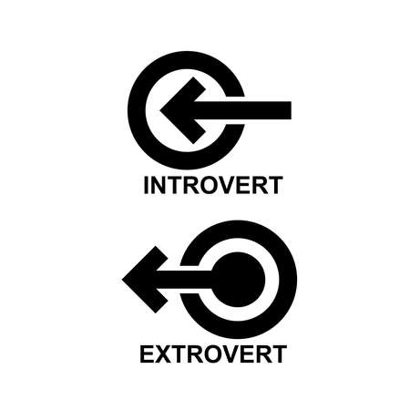 introvert icon and extrovert icon isolated on white background vector illustration.のイラスト素材