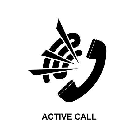 Active call icon isolated on white background vector illustration.のイラスト素材