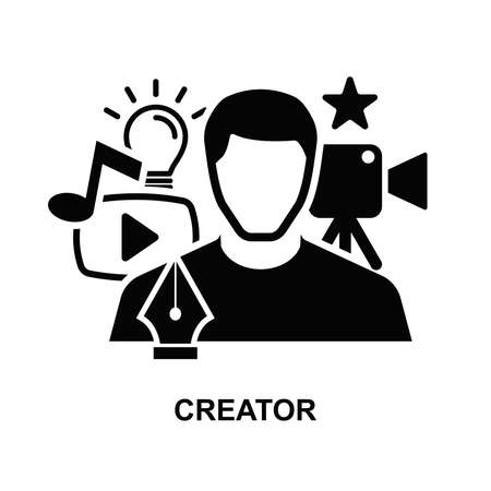 Creator icon isolated on white background vector illustration.のイラスト素材