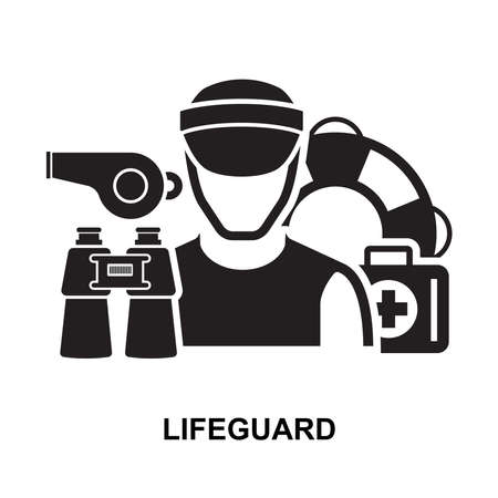 Lifeguard icon isolated on white background vector illustration.のイラスト素材